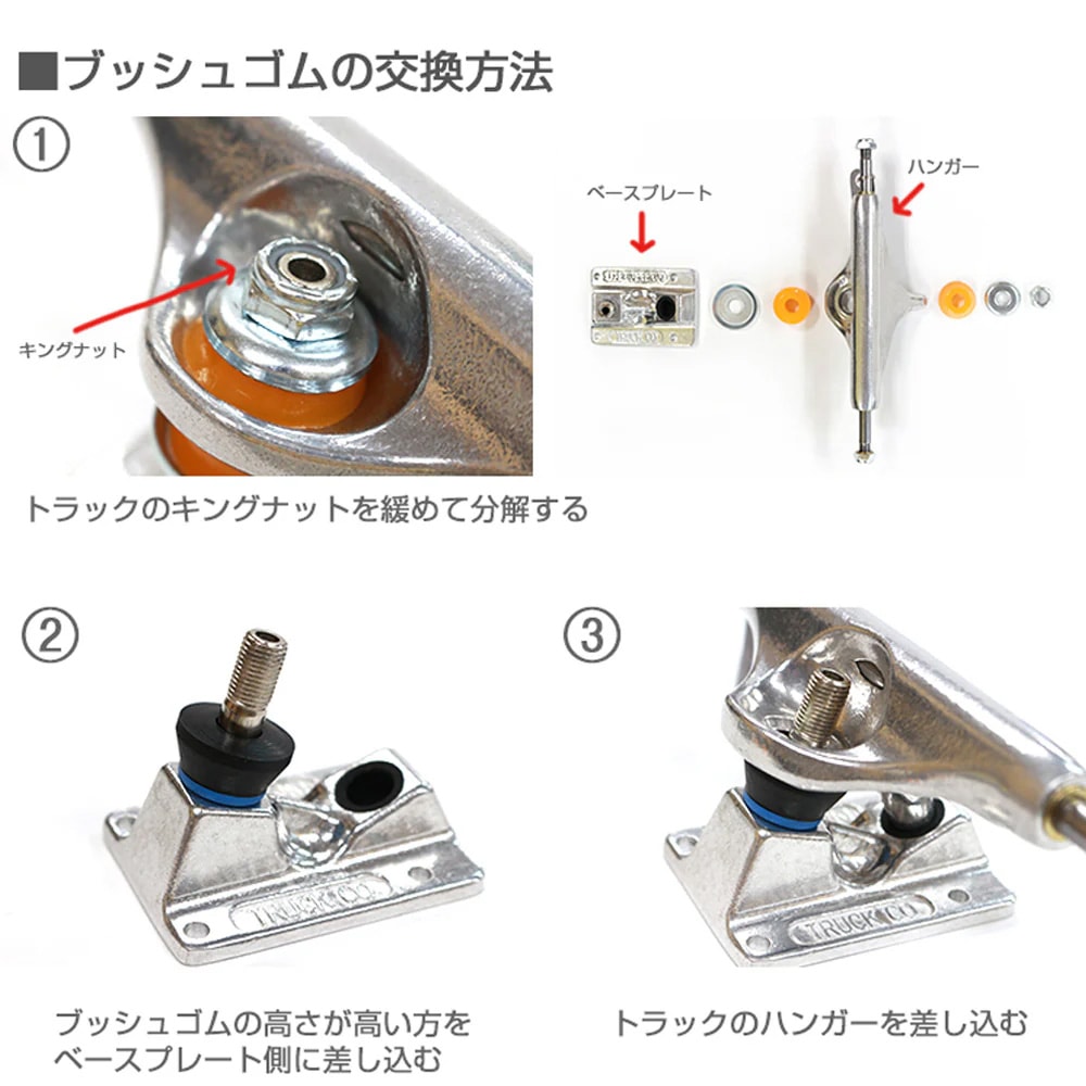 【希少】ビンテージトラックセット BONESブッシュ BONES WHEELS ボーンズ ウィール BUSHING ハードコアブッシュ スケボー
