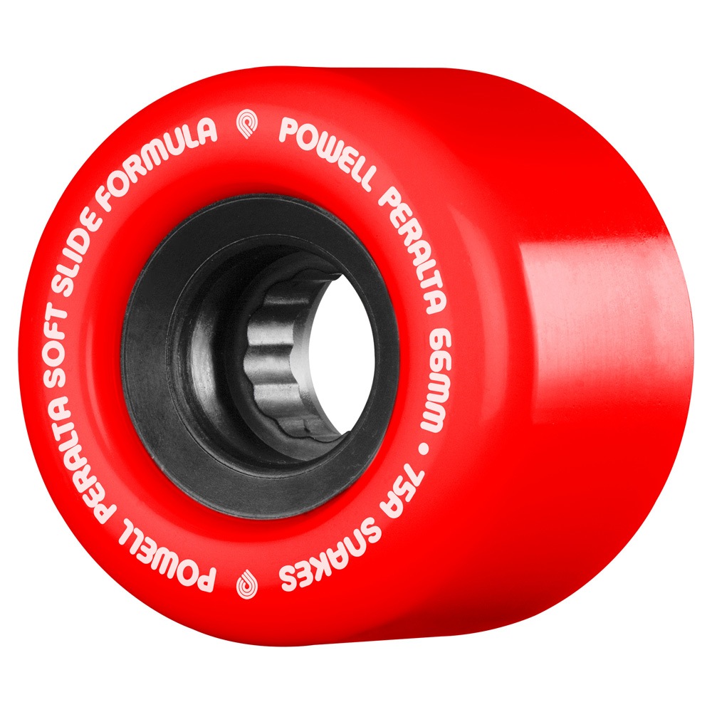 パウエル・ペラルタ POWELL PERALTA<br>66mm SNAKES RED 75A WHEEL<br>ソフトウィール 4個セット ロングボード ダウンヒル オールドスクール スライド スケートボード スケボー sk8 skateboard タイヤ ローラー 車輪 静か 速い【2503】