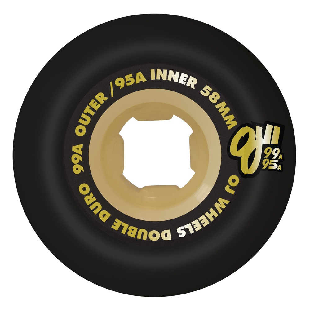 オージェイウィール OJ WHEELS<br>58mm DOUBLE DURO BLACK/GUM MINI COMBO 99A/95A WHEELS<br>ハードウィール 4個セット スケートボード ダブルデュロ スケボー sk8 skateboard タイヤ トリック【2510】