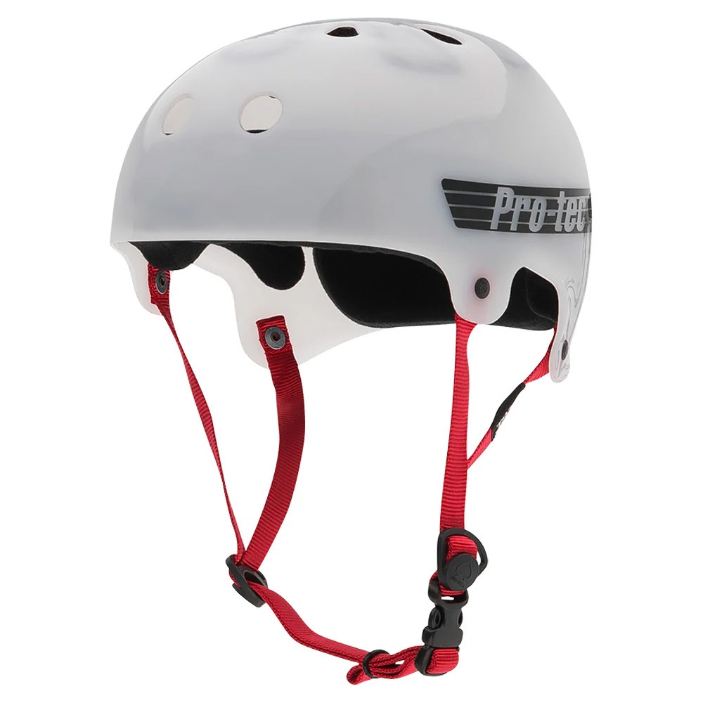 プロテック PRO-TEC<br>OLD SCHOOL SKATE TRANSLUCENT WHITE BUCKY<br>ヘルメット トランスルーセントホワイト 黒 プロテクター 大人用 PROTEC スケートボード スケボー sk8 skateboard インライン【2103】