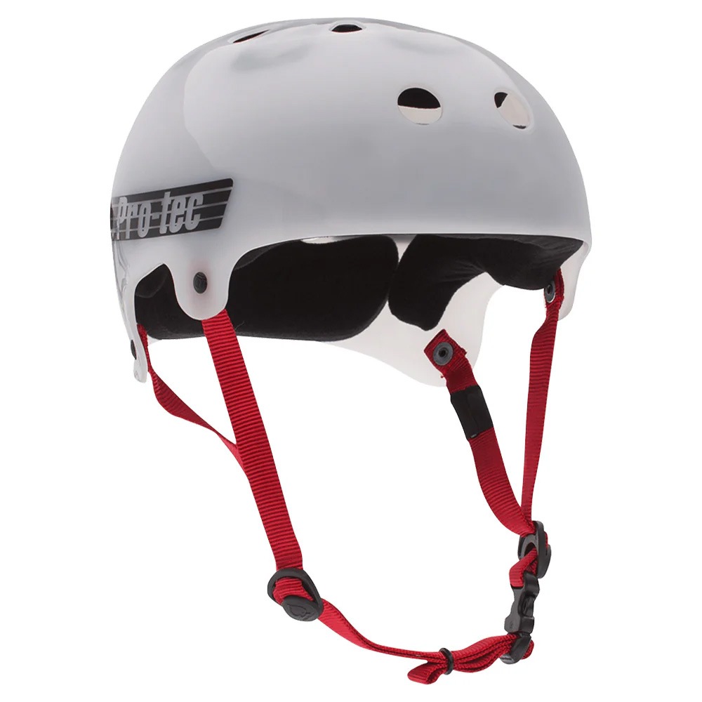 プロテック PRO-TEC<br>OLD SCHOOL SKATE TRANSLUCENT WHITE BUCKY<br>ヘルメット トランスルーセントホワイト 黒 プロテクター 大人用 PROTEC スケートボード スケボー sk8 skateboard インライン【2103】