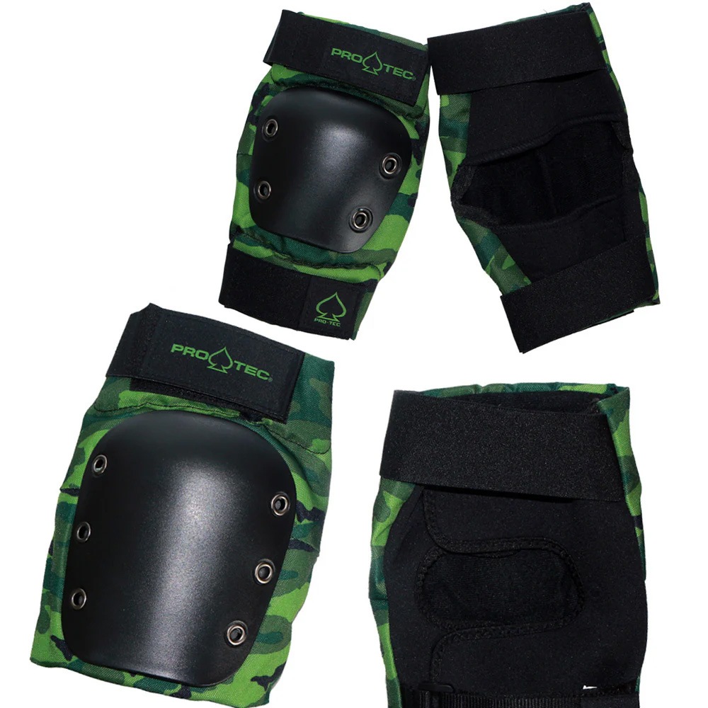 プロテック PRO-TEC<br>STREET KNEE/ELBOW PAD SET<br>ニー＆エルボーパッドセット スケートパッド ひざ用プロテクター PROTEC スケートボード スケボー sk8 skateboard BMX inline インライン Bicycle 自転車【2103】