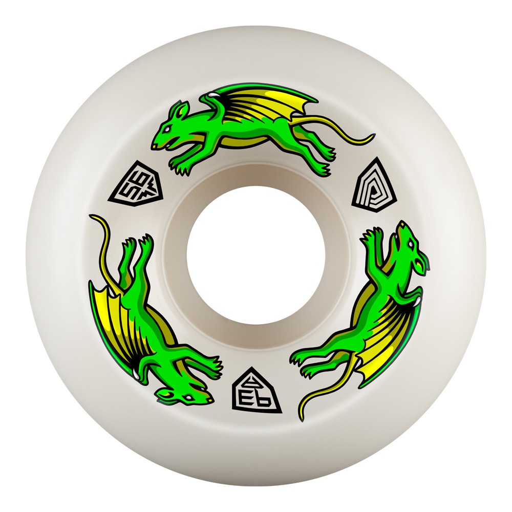 パウエル・ペラルタ POWELL PERALTA<br>56mm x 36mm NANO RATS DRAGON FORMULA WHITE 93A WHEEL<br>ハードウィール (4個セット) ドラゴンフォーミュラ ナノ・ラット スケートボード スケボー sk8 skateboard タイヤ ローラー 車輪 速い