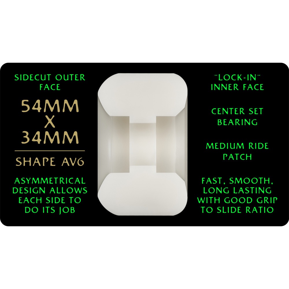 パウエル・ペラルタ POWELL PERALTA<br>54mm x 34mm NANO RATS DRAGON FORMULA WHITE 88A WHEEL<br>ハードウィール 4個セット ドラゴンフォーミュラ ナノ・ラット スケートボード スケボー sk8 skateboard タイヤ ローラー 車輪 速い