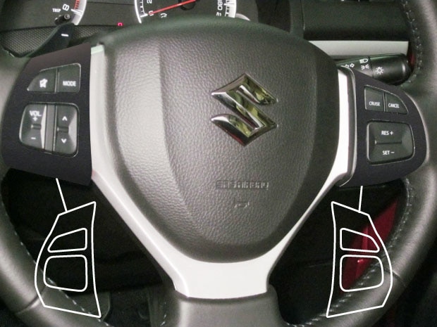 《バックスキンルックNEO》ステアリングホイールスイッチパネル　スイフト　ZC72S　2010・9～　LCBS-SWSZ5