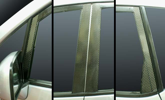 マジカルカーボン　ピラーセット　バイザーカットタイプ　ダイハツ　ムーブ　L175S/L185S　2006.10～（CPD-V1）