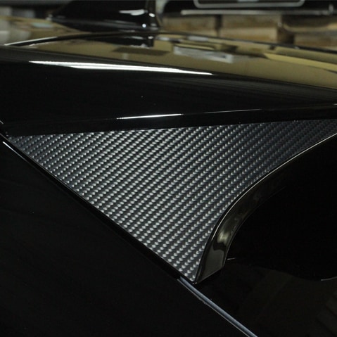 《マジカルカーボン》リアウイングサイド　トヨタ　ハリアー　80系　2020.6～　ブラック（CRWST-14）