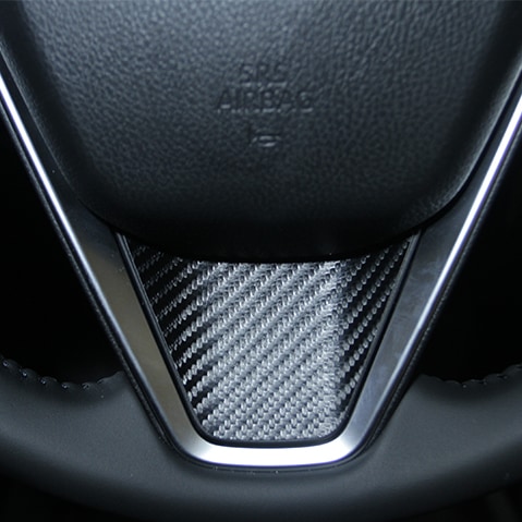 《マジカルアートレザー》ステアリングパネル　トヨタ　ハリアー　80系　2020.6～　ブラック（LC-STPT3）