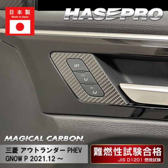 【アウトランダーPHEV】インナードアハンドルパネル【マジカルカーボン】三菱 傷防止 内装 引っかき傷 防止 保護 ハセプロ CIDHPM-2