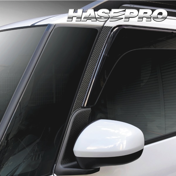 【通販限定】マジカルカーボンハーフグロス ピラーフルセット バイザーカットタイプ ダイハツ タントファンクロス LA650S 2022.10～ CHGPD-VF17