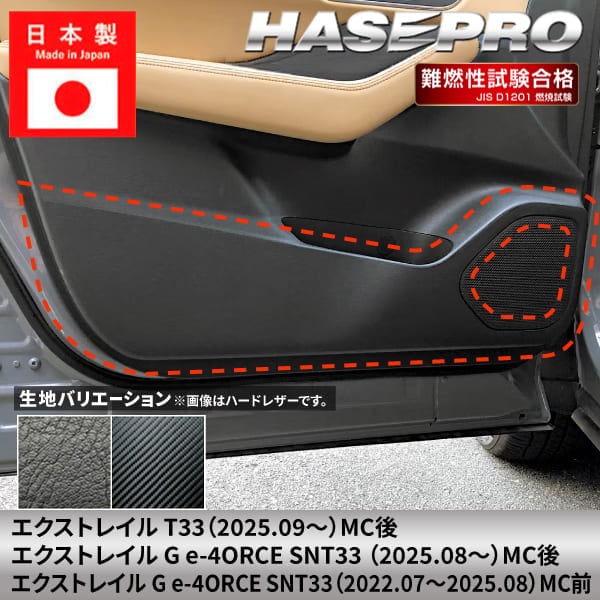 車 傷防止 エクストレイル G e-4ORCE【キックガード】カーボンシート 日産 ニッサン NISSAN 内装 傷防止 汚れ ドレスアップ 保護 簡単 アクセサリー カスタム T33 SNT33 ハセプロ