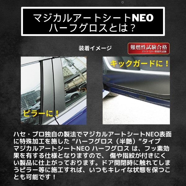 車 傷防止【N-BOX カスタム】JF5【ピラー スタンダードセット】6Pセット バイザー無し マジカルアートシートNEO ハーフグロス NBOX ホンダ エヌボックス 外装 カスタム ハセプロ MSNHG-PH78