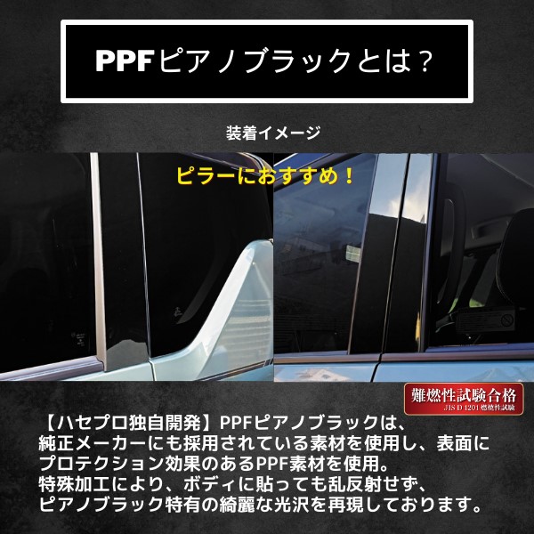 【通販限定】マジカルアート PPFピアノブラック ピラー フルセット バイザーカットタイプ ホンダ N-BOXカスタム JF5 PFPB-PH78VF