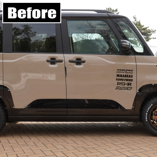 新型デリカミニ【ドアサイドパネルガーニッシュ】全8色 サイドデカール ペインターシート 純正近似色 三菱 外装 汚れ 保護 アクセサリー パーツ ガード カスタムパーツ 簡単取り付け DIY BA1A 2A 5A 6A ハセプロ