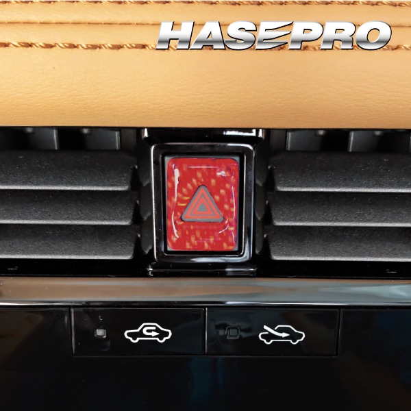 【通販限定】エクストレイル T33 カスタム カーボンシート マジカルカーボンNEO ハザードスイッチガーニッシュ TYPE G ハセプロ NHSG-7RED