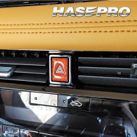 【通販限定】エクストレイル T33 カスタム カーボンシート マジカルカーボンNEO ハザードスイッチガーニッシュ TYPE G ハセプロ NHSG-7RED