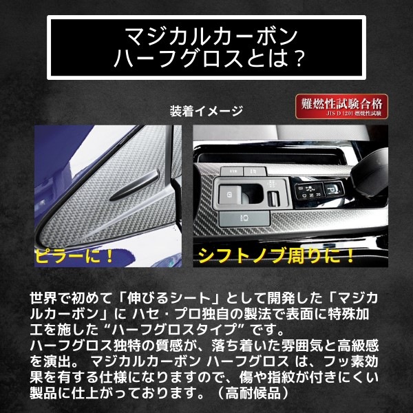 車 傷防止【N-BOX カスタム】JF5【ピラー スタンダードセット】6Pセット バイザー無し マジカルカーボンハーフグロス ホンダ エヌボックス 外装 カスタム ハセプロ CHGPH-78