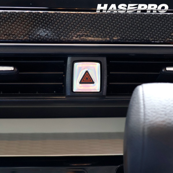 デリカミニ ルークス デイズ ekクロス スペース ワゴン【通販限定】ホログラム ハザードスイッチ ガーニッシュ 立体 ステッカー 内装 カスタム パーツ 貼るだけ簡単 おしゃれ 傷 汚れ 保護 三菱 日産 ハセプロ HOHSG-1