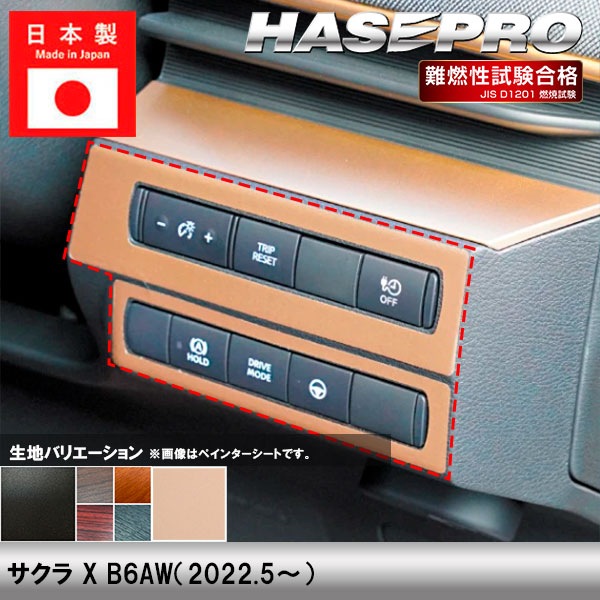 サクラ X B6AW【ハンドル下スイッチパネル】インテリアパネル インパネ チッピング調 木目 ウッド調 日産純正近似色カッパー 内装 傷防止 汚れ 保護 ドレスアップ カスタム 日産 ハセプロ