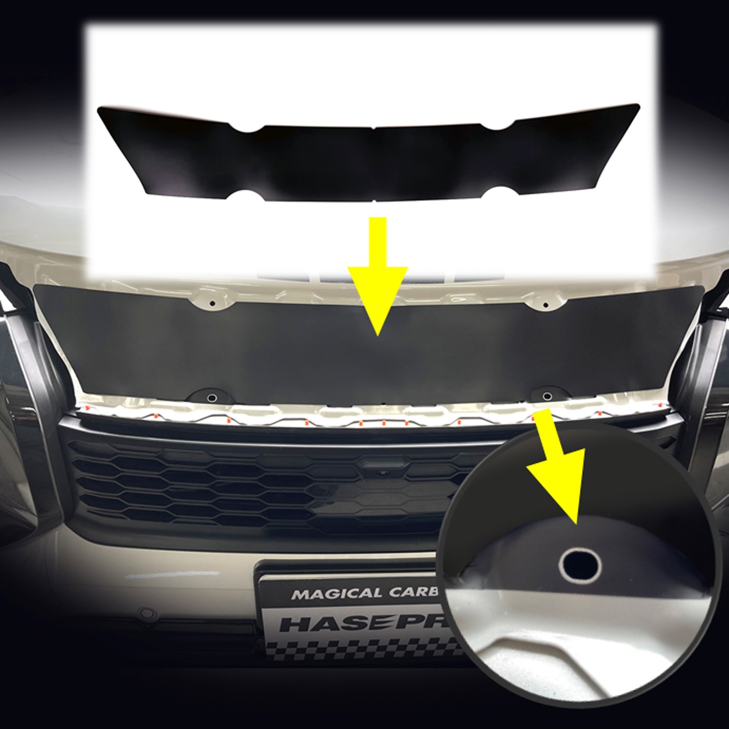 三菱 新型アウトランダーPHEV GN0W MC前 フロントグリル用バックシート MM-FG04OP