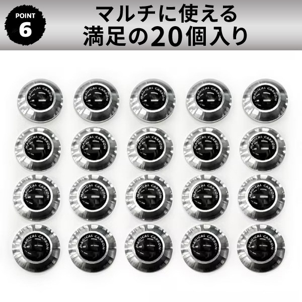 【通販限定】フェンダー ドレスアップ カスタム【20個入り】マジカルカーボンNEO アルミスタッズ ブラック ハセプロ NAS-1BLK