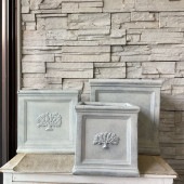 Lスクエアポット　フォレスト　選べる3サイズ　ホワイト