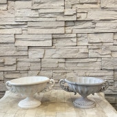 D アイアンカップポット　ホワイト /グレー|雑貨・鉢