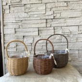 S 水に強い♪PPラタンバスケット　丸型