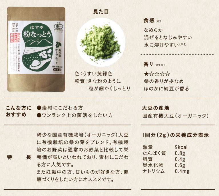 はすや粉なっとう[桑の葉オーガニック]84g　【数量限定にて再販中】