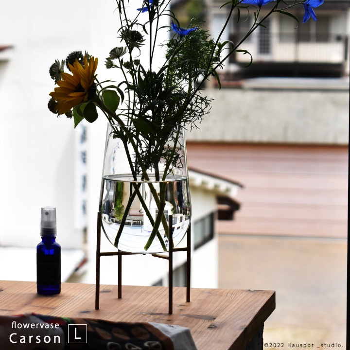 豪華/エレガント/真鍮/ブラス/ガラス/花瓶/フラワーベース ガラスベース 枝物 円柱 丸型シリンダーベース｜ model 1540