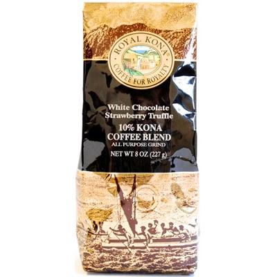 ロイヤルコナコーヒー ホワイトチョコレートストロベリートリュフ / ライトミディアムロースト8oz(227g)　AD(挽いた豆)