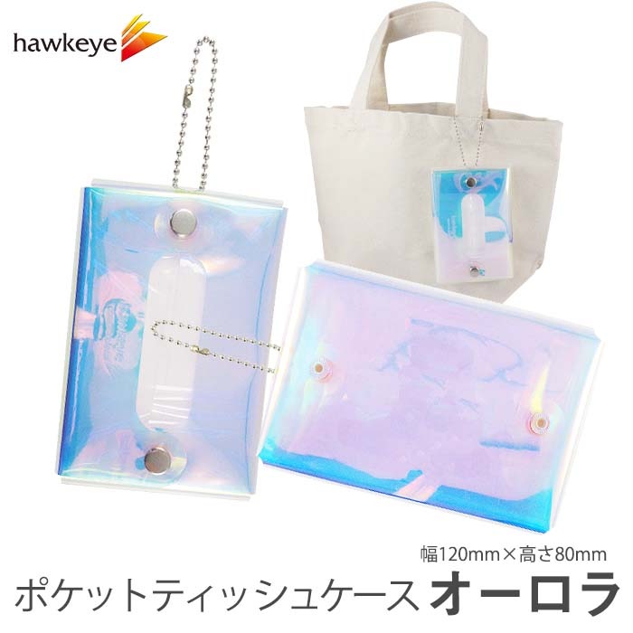 ポケットティッシュケース オーロラ 透明 アクセサリ キーホルダー ビニール 子供 ティッシュ 可愛い お洒落 キラキラ ケース 雑貨 ファッション小物 ホークアイ 本店