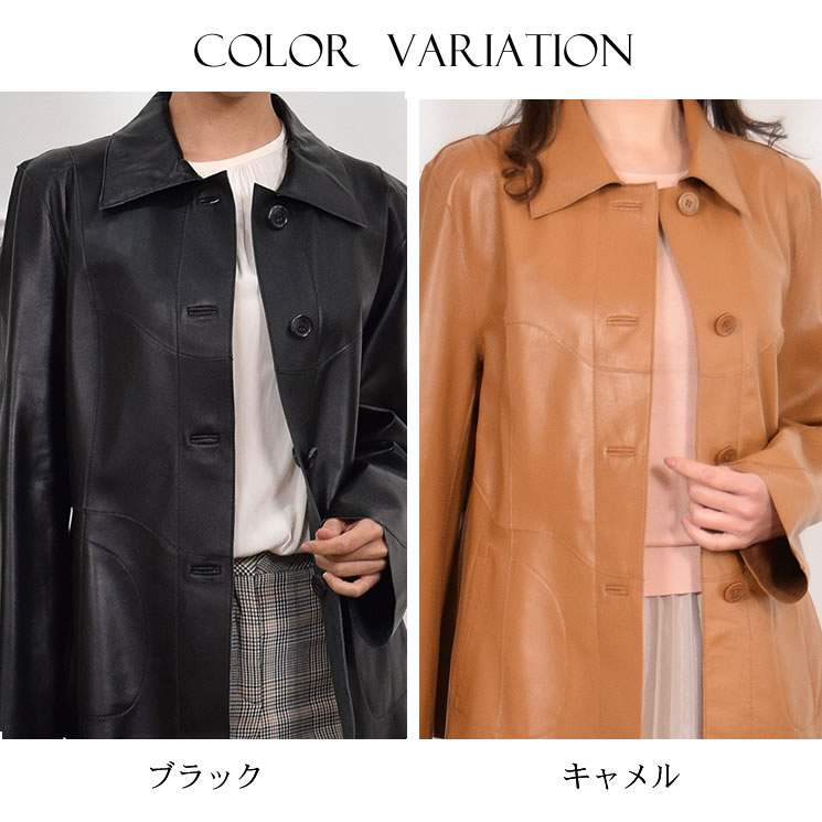 【MONCADA】レザーリバーシブルジャケットステンカラータイプ(LA4960)革毛皮ファー女性用レデイースプレゼントギフトミセスファッション40代50代