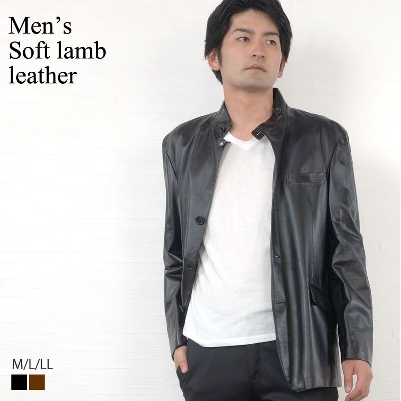 メンズレザー ソフトラムジャケット  メンズ 紳士用 レザー 革 毛皮・ファー 女性用 レデイース プレゼント ギフト ミセス ファッション(mzr1269)