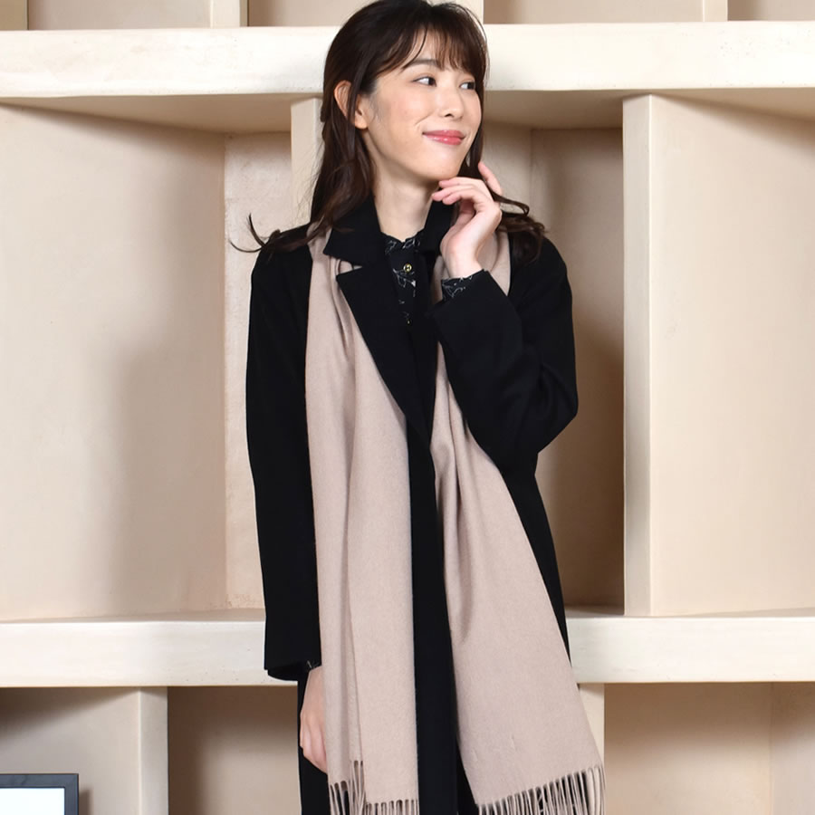 【名入れ刺繍対応】カシミヤ100%マフラー レディース  カシミア マフラー   厚手 無地 シンプル 誕生日 秋 冬 母 女性 ブランド クリスマス ギフト プレゼント