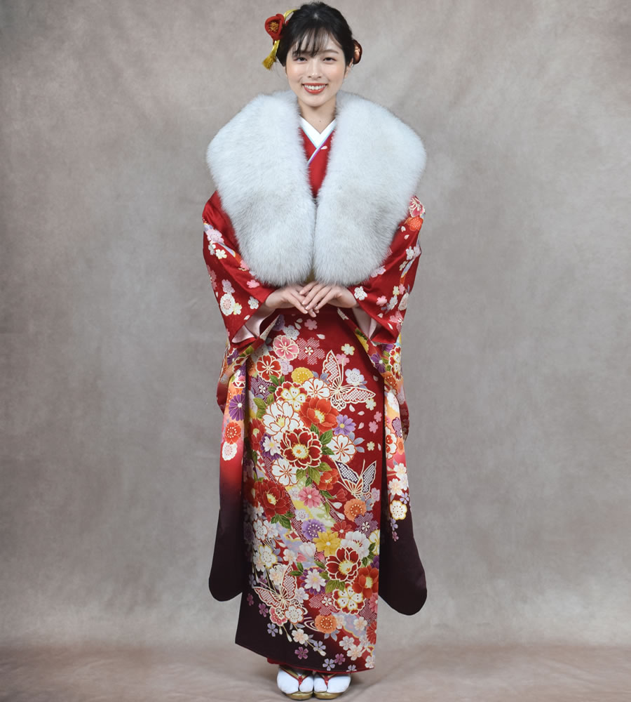 成人式 ショール ブルー フォックス 振袖 着物 和装 ファー 日本製 SAGA ストール 毛皮・ファー 女性用 レデイース プレゼント ギフト ファー 毛皮 ファー ショール ストール 成人式 着物 ミセス ファッション(化粧箱付き)(fs1249)