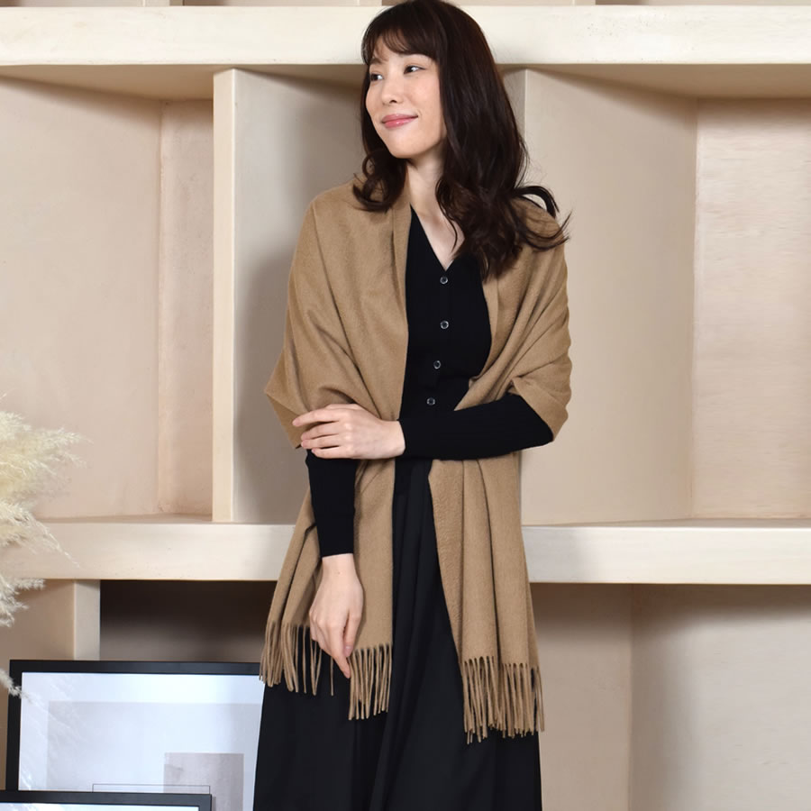【名入れ 刺繍】カシミヤ100％ストール【200cm×60cm】カシミア 大判 ストール 秋冬 厚手 マフラー レディースマフラー  クリスマス プレゼント ギフト 