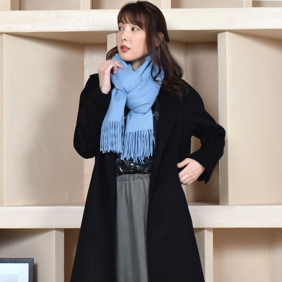 【名入れ 刺繍】カシミヤ100％ストール【200cm×60cm】カシミア 大判 ストール 秋冬 厚手 マフラー レディースマフラー  クリスマス プレゼント ギフト 
