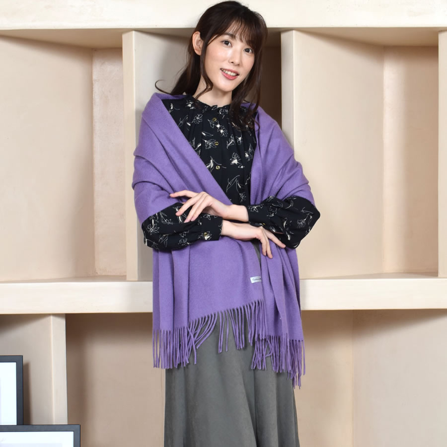 【名入れ 刺繍】カシミヤ100％ストール【200cm×60cm】カシミア 大判 ストール 秋冬 厚手 マフラー レディースマフラー  クリスマス プレゼント ギフト 