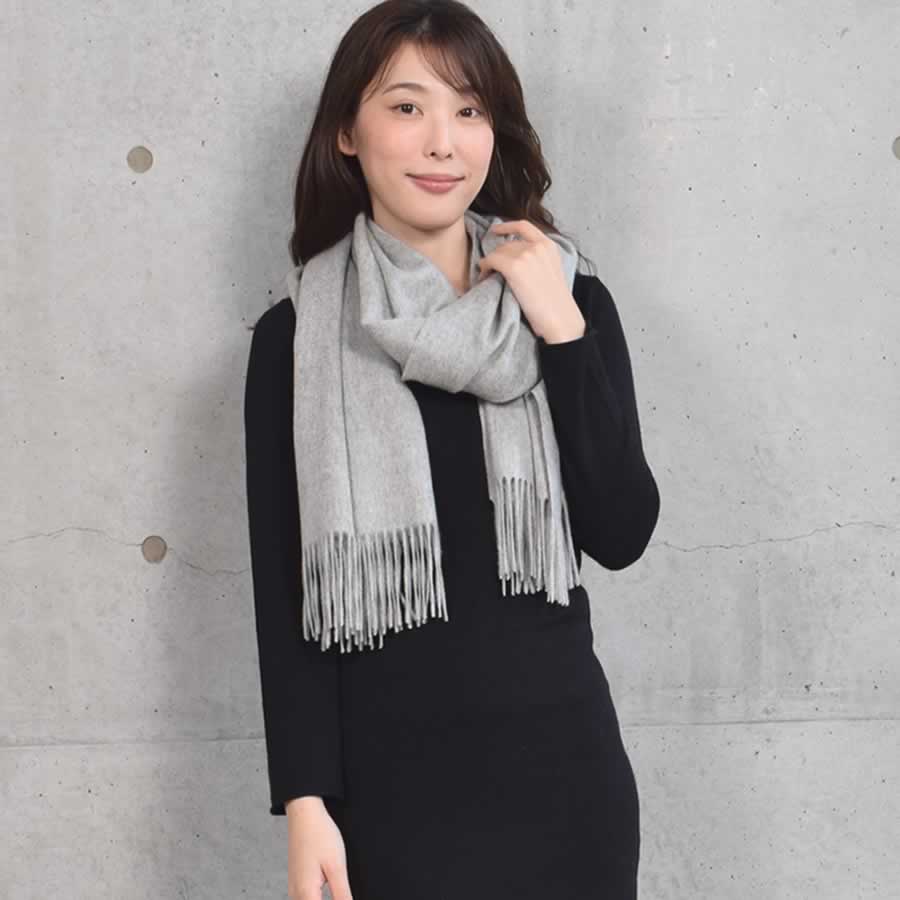【名入れ 刺繍】カシミヤ100％ストール【200cm×60cm】カシミア 大判 ストール 秋冬 厚手 マフラー レディースマフラー  クリスマス プレゼント ギフト 