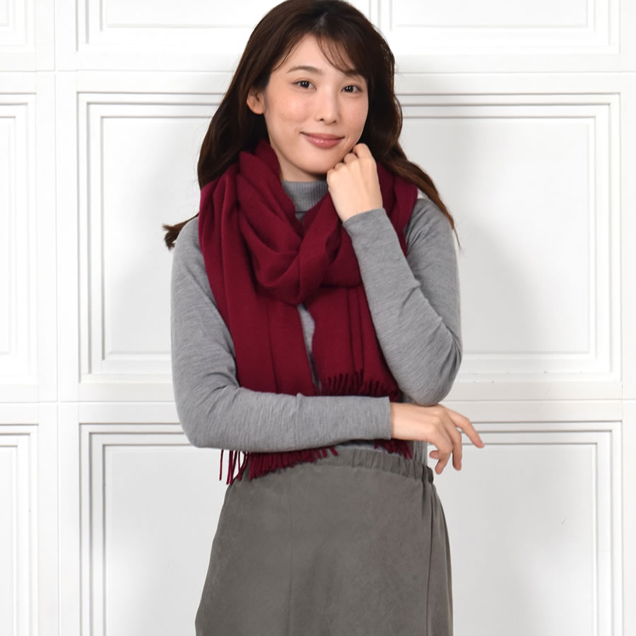 【名入れ 刺繍】カシミヤ100％ストール【200cm×60cm】カシミア 大判 ストール 秋冬 厚手 マフラー レディースマフラー  クリスマス プレゼント ギフト 