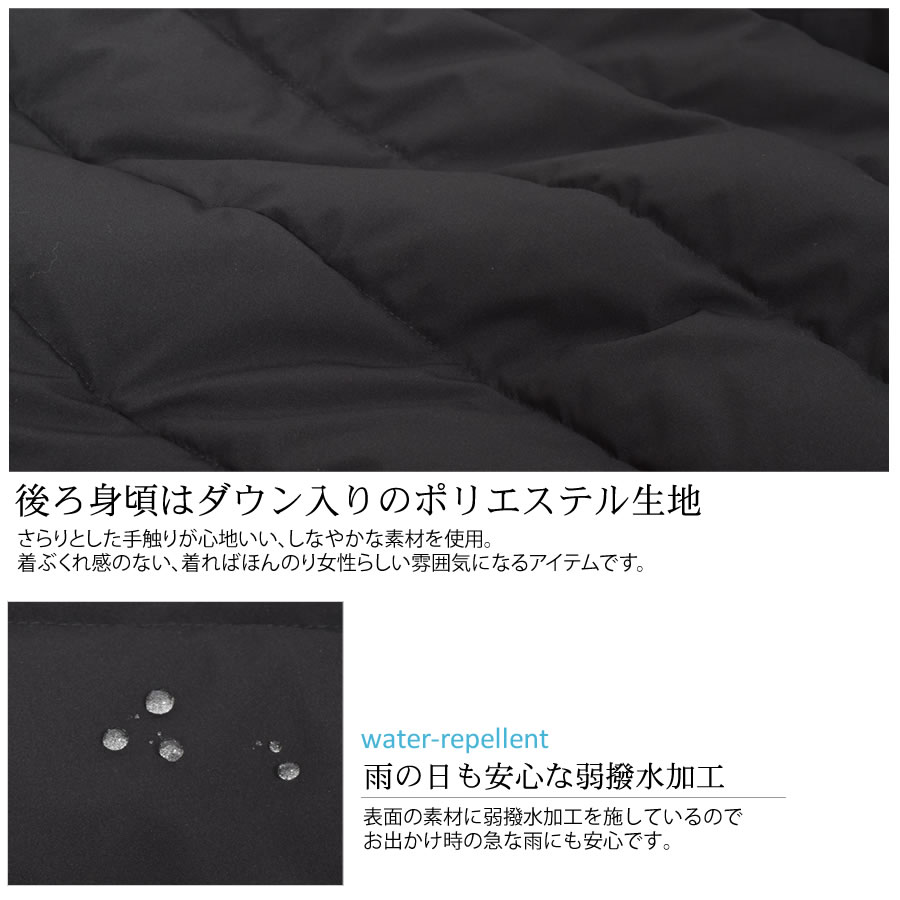 ミンクエコファー ダウンベスト ファーベスト ミンクフェイクファー フードベスト レディース 重ね着 ダウン90% ベスト ジレ (dv2510)