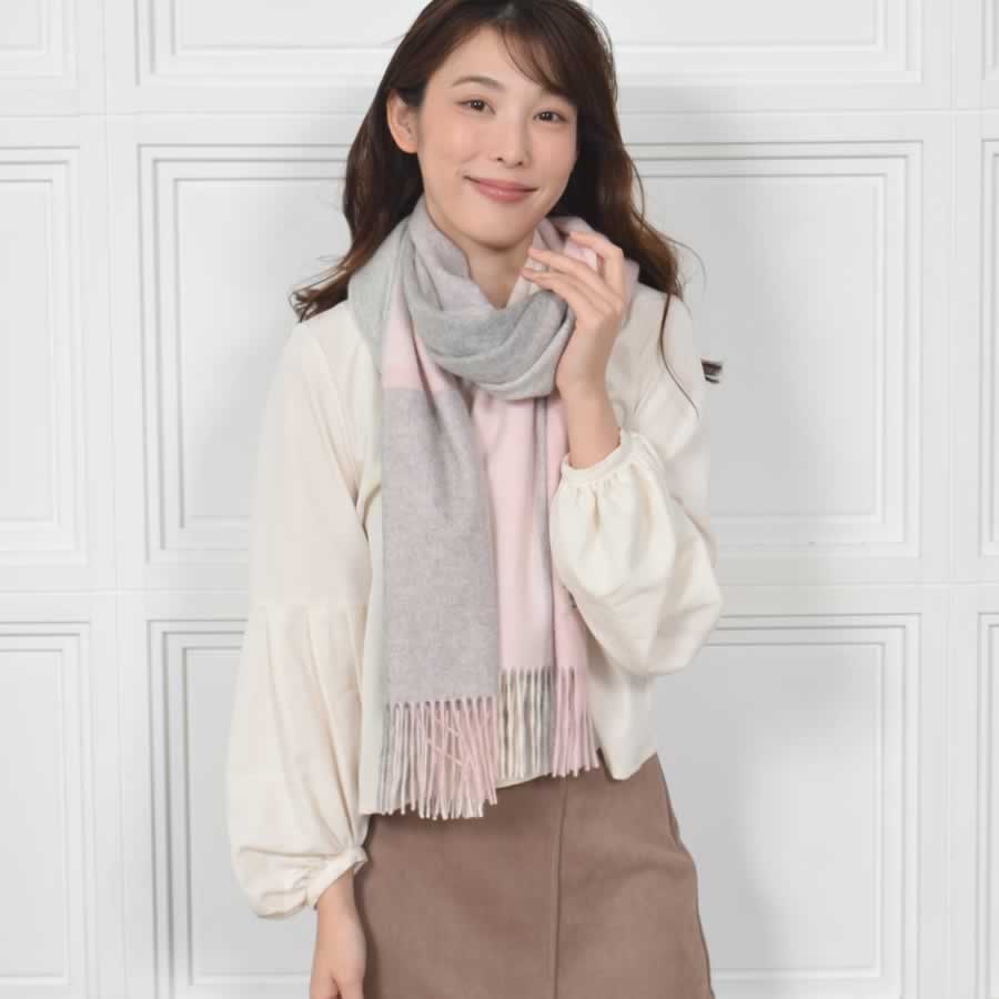 【公式限定名入れ刺繍無料】カシミヤ100％ ストール 大判 チェック 柄ストール【200cm×60cm】カシミア チェックストール  秋冬 厚手 マフラー クリスマス ギフト