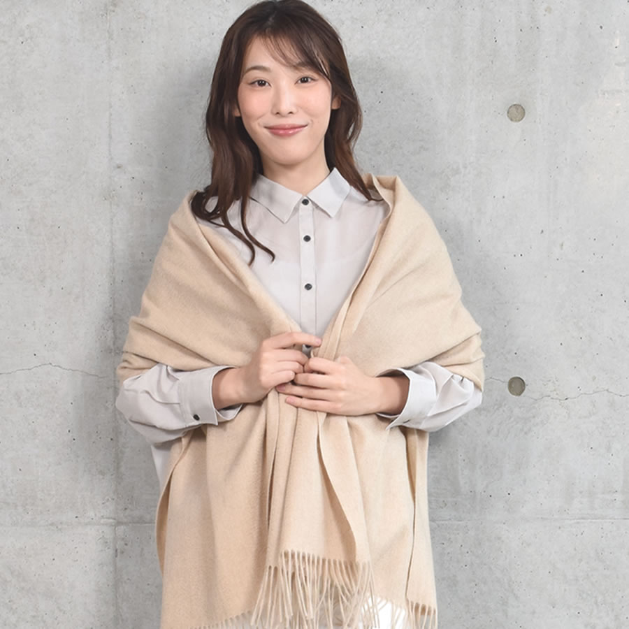 【公式限定名入れ刺繍無料】カシミヤストール カシミヤ 100％ 無染色 ストール【200cm×60cm】レディース  カシミア 大判 無地 単色 女性 秋冬 厚手 マフラー レディースマフラー プレゼント ギフト  クリスマス (CS1033)