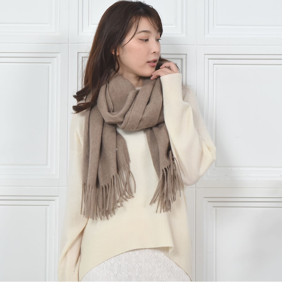 【公式限定名入れ刺繍無料】カシミヤストール カシミヤ 100％ 無染色 ストール【200cm×60cm】レディース  カシミア 大判 無地 単色 女性 秋冬 厚手 マフラー レディースマフラー プレゼント ギフト  クリスマス (CS1033)