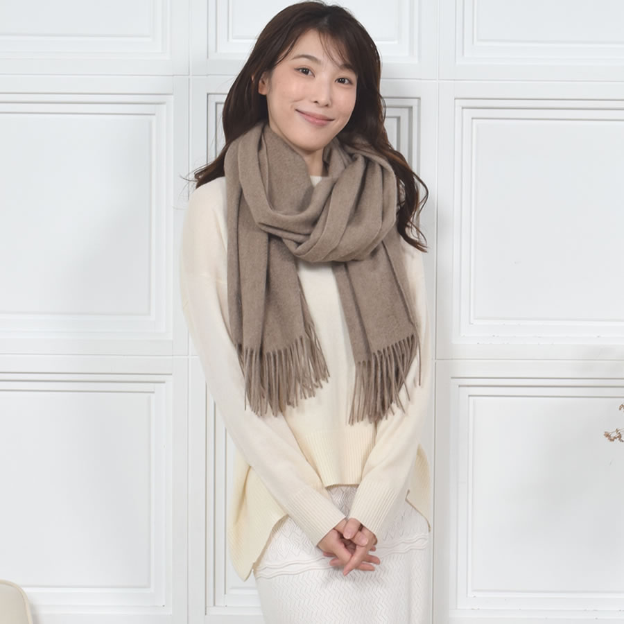 【公式限定名入れ刺繍無料】カシミヤストール カシミヤ 100％ 無染色 ストール【200cm×60cm】レディース  カシミア 大判 無地 単色 女性 秋冬 厚手 マフラー レディースマフラー プレゼント ギフト  クリスマス (CS1033)