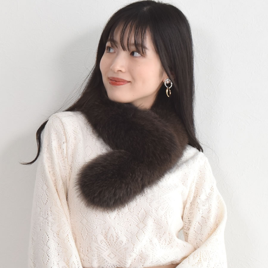 ファーマフラー SAGA フォックス クリップ付 フォックスマフラー レデイース 結婚式 サガフォックス プレゼント ギフト ファー小物 レディース ファー マフラー カラー テペット 毛皮 リアルファー ミセス ファッション(ff4010)