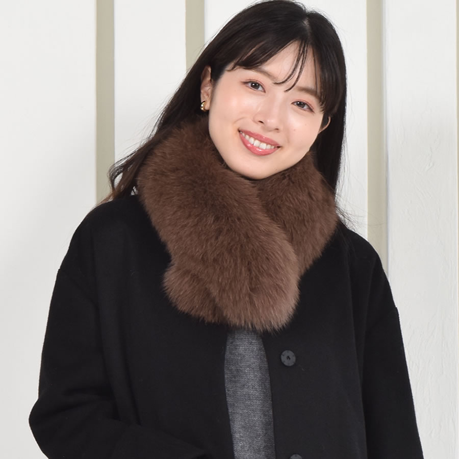 ファーマフラー SAGA フォックス クリップ付 フォックスマフラー レデイース 結婚式 サガフォックス プレゼント ギフト ファー小物 レディース ファー マフラー カラー テペット 毛皮 リアルファー ミセス ファッション(ff4010)