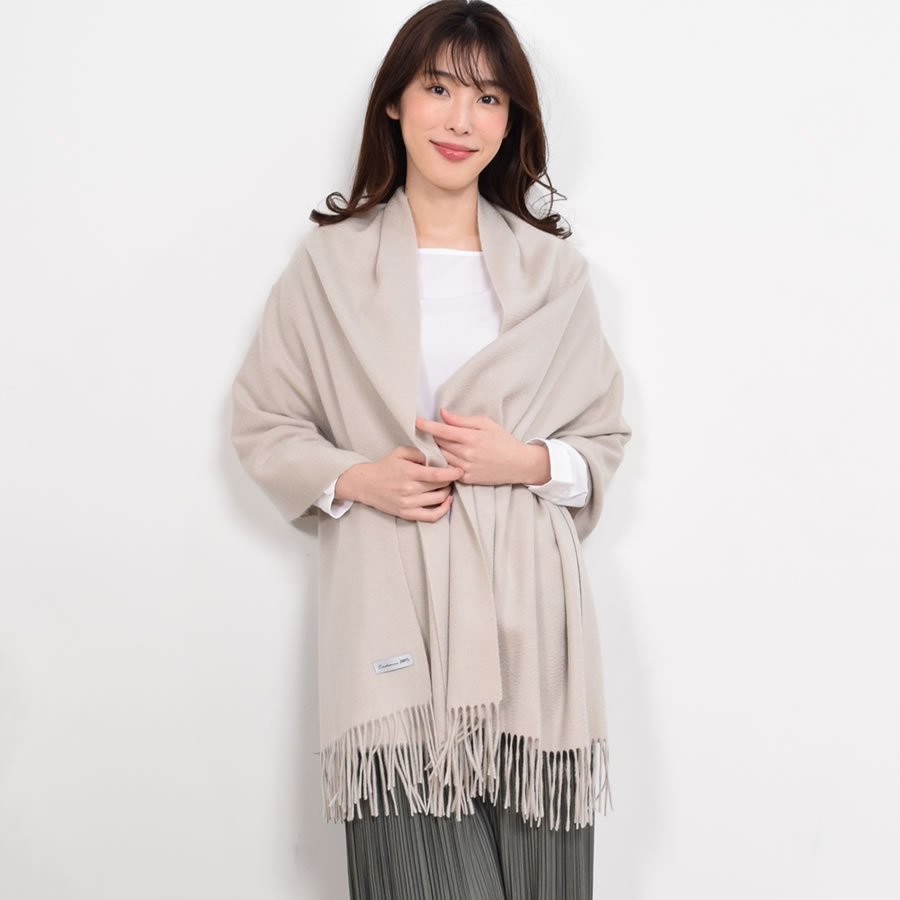 【名入れ刺繍対応】カシミヤ100％ ストール 厚手  大判タイプ 名入れ 刺繍【200cm×70cm 350グラム】レディース ストール カシミヤ カシミアストール 無地 単色 クリスマス 秋冬  レディースマフラー  プレゼント ギフト (cs0055)