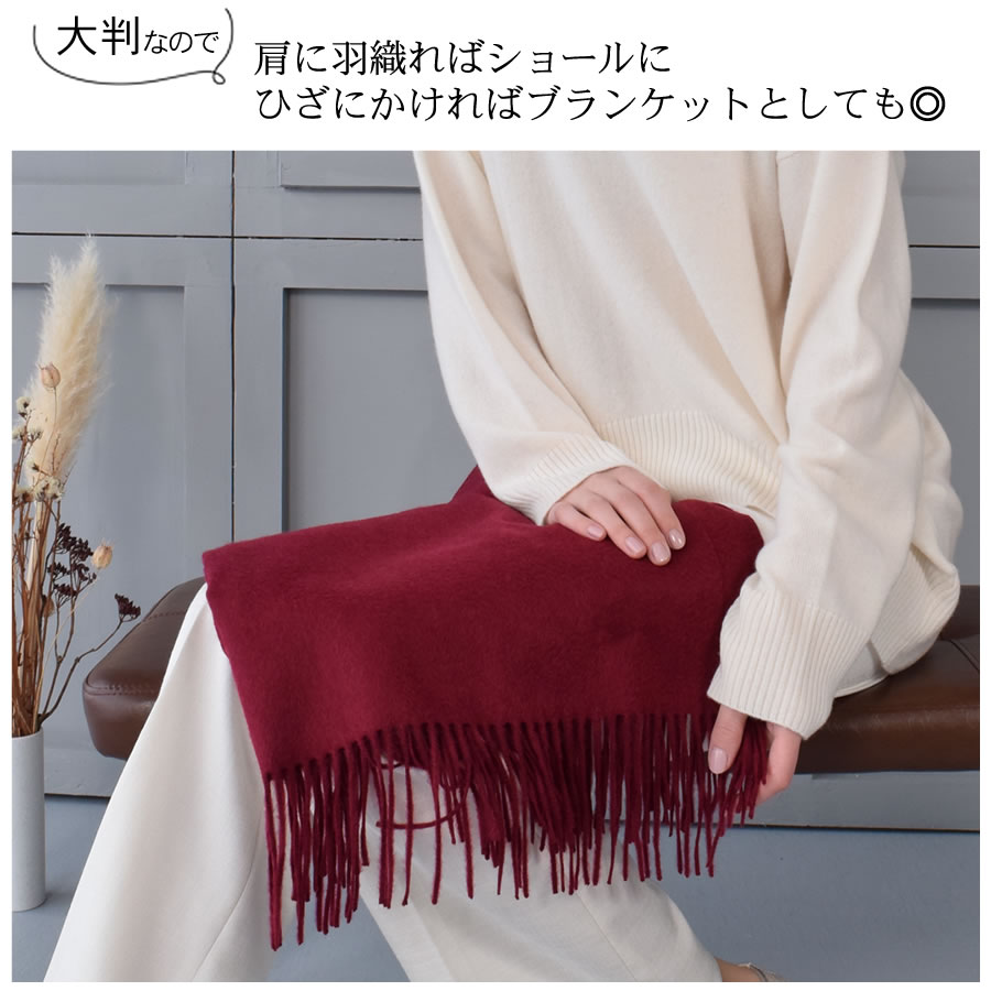 【名入れ刺繍対応】カシミヤ100％ ストール 厚手  大判タイプ 名入れ 刺繍【200cm×70cm 350グラム】レディース ストール カシミヤ カシミアストール 無地 単色 クリスマス 秋冬  レディースマフラー  プレゼント ギフト (cs0055)